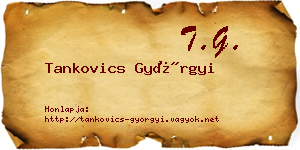 Tankovics Györgyi névjegykártya